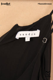 Robe noire à fines bretelles Sandro