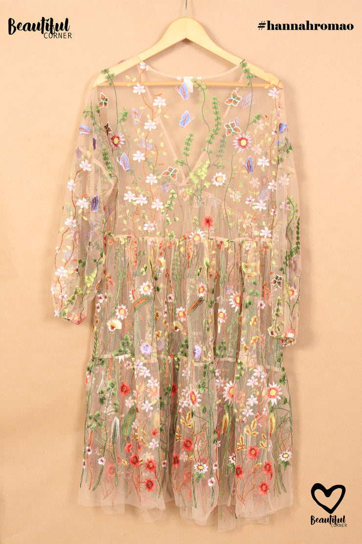 Robe transparente à fleurs H&M