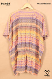 Robe poncho à crochets multicolore