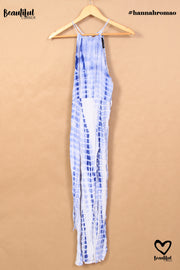 Robe longue bleue tie&dye