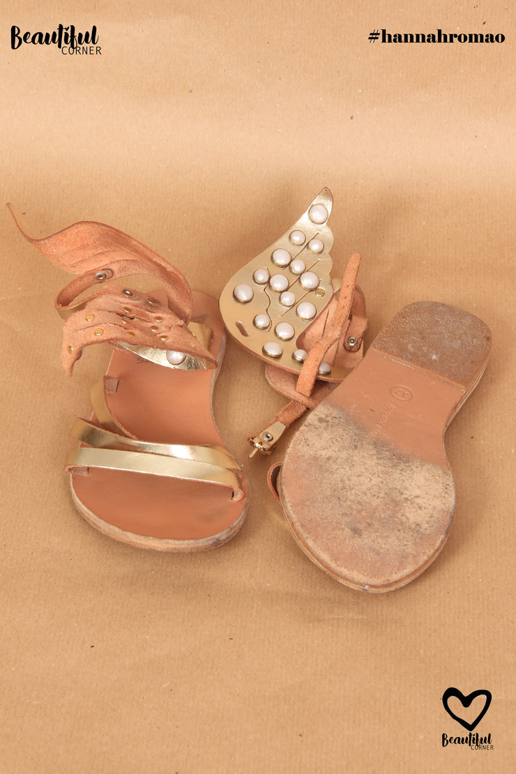 Sandales ailes dorées modéle Ikaria Ancient greek sandals